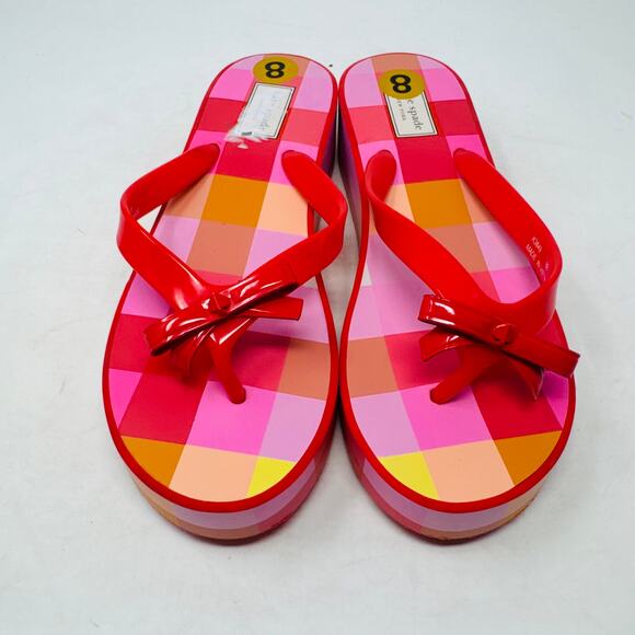 Kate Spade Red and Pink Checkered Sandals - Picture 5 of 11